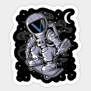 Astronaut Skate Vechain VET Coin To The Moon Crypto Token Cryptocurrency Blockchain Wallet Birthday Gift For Men Women Kids Sticker